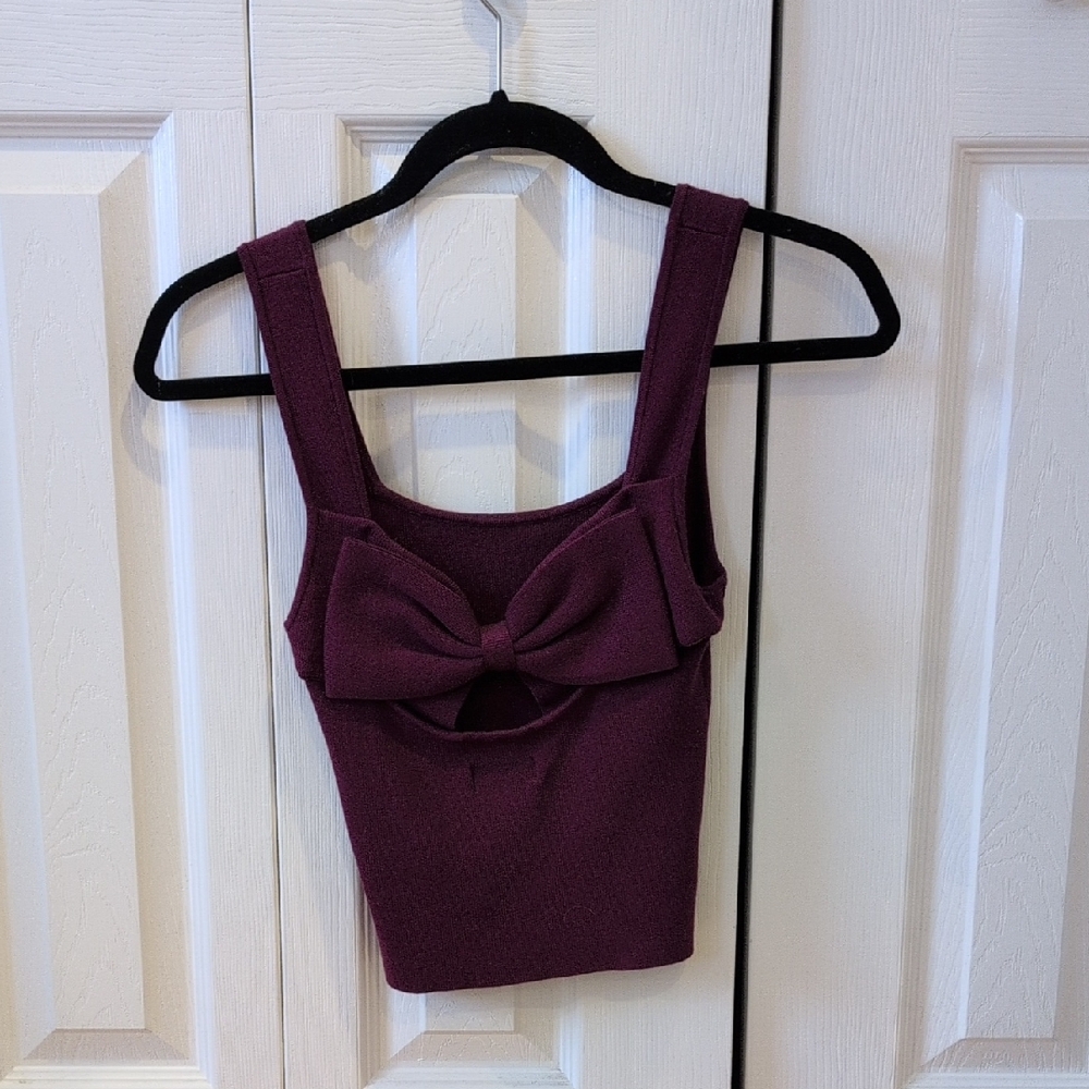 Elegant Purple Bow-Back Women's Top